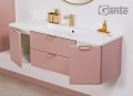 Szafka pod umywalkę 120 cm pudrowy róż ze złotymi uchwytami Magnolia MGL-M-U120/39C.
