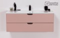 Szafka łazienkowa pudrowy róż 100 cm Magnolia MGL-M-U100/39/2 z czarnymi uchwytami, umywalka SOMA-1000 i bateria umywalkowa Kohlman Experience QB100EB czarna.