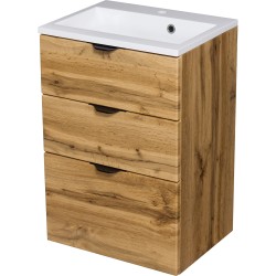 Szafka łazienkowa dąb naturalny 50 cm VICTA z umywalką