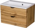 Szafka łazienkowa dąb naturalny 60 cm VICTA z umywalką