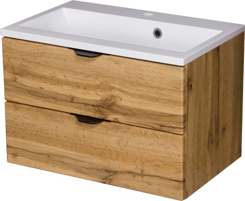 Szafka łazienkowa dąb naturalny 60 cm VICTA z umywalką