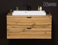 Szafka łazienkowa z blatem i dwiema szufladami 80 cm Victa dąb naturalny