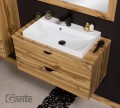 Szafka z blatem i umywalką 80 cm dąb naturalny Victa