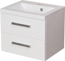 Szafka łazienkowa biała 50 cm z umywalką FOKUS NEW