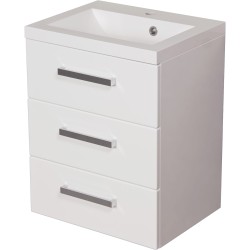 Szafka łazienkowa biała 50 cm z umywalką FOKUS NEW