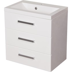 Szafka łazienkowa biała 60 cm z umywalką FOKUS NEW