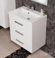 Biała szafka łazienkowa 60 cm z umywalką FOKUS NEW