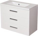 Szafka łazienkowa biała 80 cm z umywalką FOKUS NEW