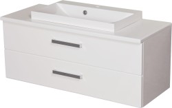 Szafka łazienkowa biała 100 cm z blatem i umywalką FOKUS NEW