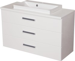 Szafka łazienkowa biała 100 cm z blatem i umywalką FOKUS NEW