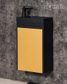 Złota szafka z czarną umywalką 40 cm Cler Gold