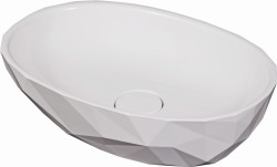 Umywalka owalna 56 cm DIANA-560 biała z korkiem