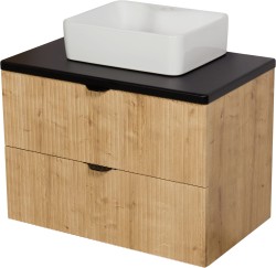 Szafka łazienkowa dąb burlington 80 cm BRENDO z blatem i umywalką