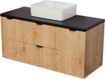 Szafka łazienkowa dąb burlington 120 cm BRENDO z blatem i umywalką