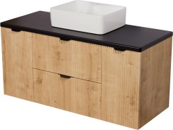 Szafka łazienkowa dąb burlington 120 cm BRENDO z blatem i umywalką