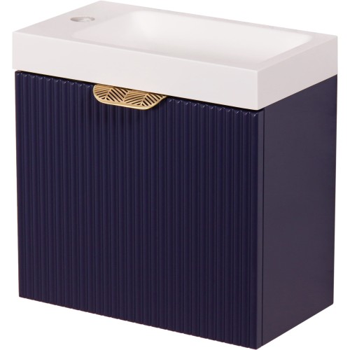 Szafka łazienkowa granatowa 40 cm FRESCO z umywalką