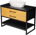 Szafka łazienkowa glamour 100 cm NEW YORK GOLD z umywalką białą