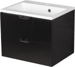 Szafka łazienkowa czarna 50 cm BRAVIA z umywalką