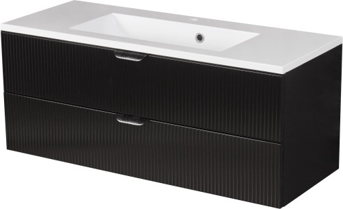 Szafka łazienkowa czarna 100cm BRAVIA z umywalką