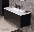 Szafka glamour pod umywalkę 80cm czarna z frontami szklanymi