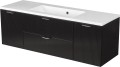 Szafka łazienkowa czarna 120 cm BRAVIA z umywalką