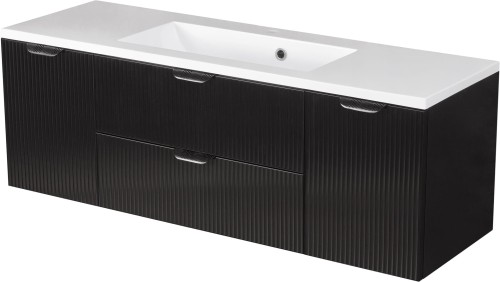 Szafka łazienkowa czarna 120 cm BRAVIA z umywalką