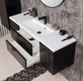 Szafka pod umywalkę glamour 120 cm fronty szklane
