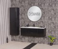 Zestaw mebli łazienkowych glamour z czarnymi frontami szklanymi