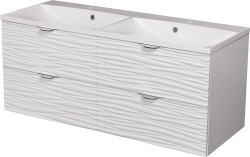 Szafka łazienkowa biała 120 cm SYDNEY z podwójną umywalką [PRODUKT NIEDOSTĘPNY]