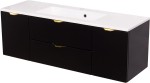 Szafka łazienkowa czarna 120cm VICTA z umywalką