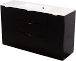 Szafka łazienkowa czarna 120cm VICTA z umywalką