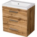 Szafka łazienkowa dąb naturalny 60 cm FOKUS NEW z umywalką