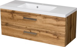 Szafka łazienkowa dąb naturalny 100 cm FOKUS NEW z umywalką