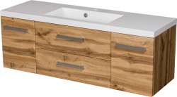 Szafka łazienkowa dąb naturalny 120 cm FOKUS NEW z umywalką