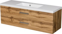 Szafka łazienkowa dąb naturalny 120 cm FOKUS NEW z umywalką