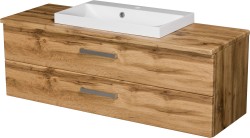 Szafka łazienkowa dąb naturalny 120 cm FOKUS NEW z blatem i umywalką