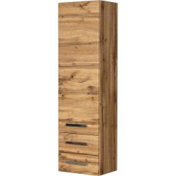 Regał łazienkowy dąb naturalny 40x143,5 cm FOKUS NEW z dwiema szufladami