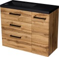 Szafka pod umywalkę 90cm FKSN-NL-U90/39/3L + umywalka Clever-900L czarny mat