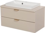 Szafka łazienkowa piaskowa 80 cm MAGNOLIA z blatem i umywalką