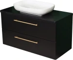 Szafka łazienkowa czarna 103cm NEGRA z umywalką białą [PRODUKT NIEDOSTĘPNY]