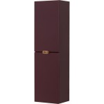 Regał łazienkowy burgund 40x143,5 cm MAGNOLIA - złote uchwyty