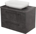 Szafka łazienkowa 80cm grafitowa Negra NEG-G-U80/48/2 i umywalka ceramiczna PREMIUM 60 biała.
