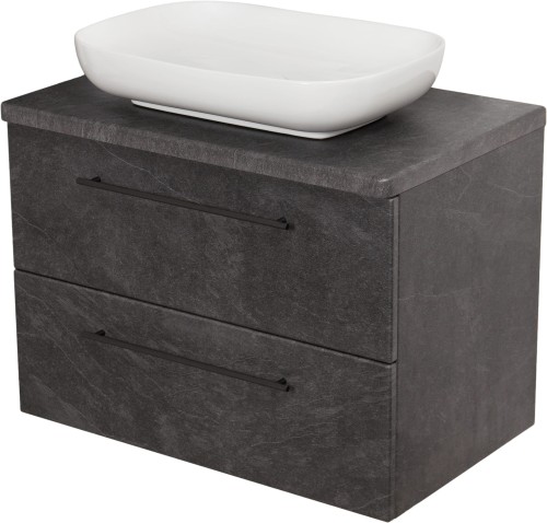 Szafka łazienkowa 80cm grafitowa Negra NEG-G-U80/48/2 i umywalka ceramiczna PREMIUM 60 biała.