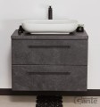Szafka łazienkowa 80cm grafitowa Negra NEG-G-U80/48/2 i umywalka ceramiczna PREMIUM 60 biała.