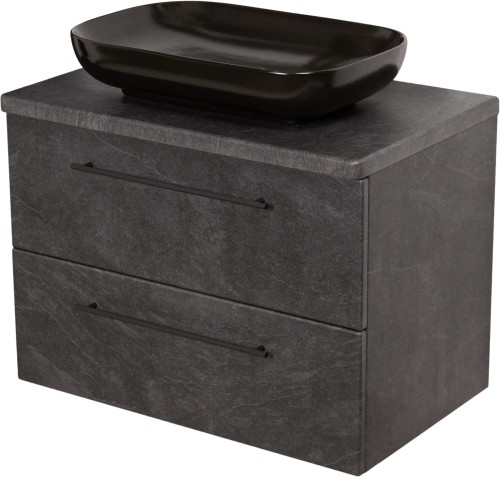 Szafka łazienkowa 80cm grafitowa Negra NEG-G-U80/48/2 i umywalka ceramiczna PREMIUM 60 czarna.