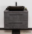 Szafka łazienkowa 80cm grafitowa Negra NEG-G-U80/48/2 i umywalka ceramiczna PREMIUM 60 czarna.