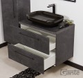 Szafka łazienkowa 80cm grafitowa Negra NEG-G-U80/48/2 i umywalka ceramiczna PREMIUM 60 czarna.