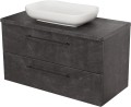 Szafka łazienkowa 100cm grafitowa Negra NEG-G-U100/48/2 i umywalka ceramiczna PREMIUM 60 biała.
