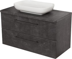 Szafka łazienkowa grafitowa 103cm NEGRA z umywalką białą [PRODUKT NIEDOSTĘPNY]
