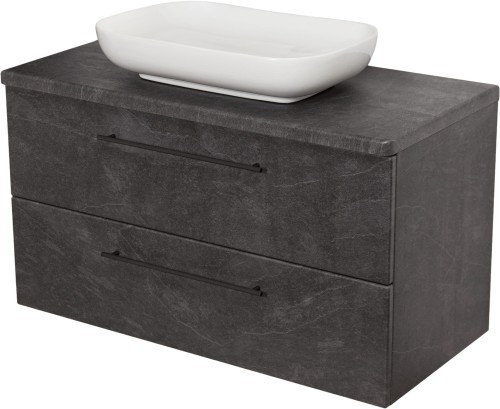 Szafka łazienkowa 100cm grafitowa Negra NEG-G-U100/48/2 i umywalka ceramiczna PREMIUM 60 biała.